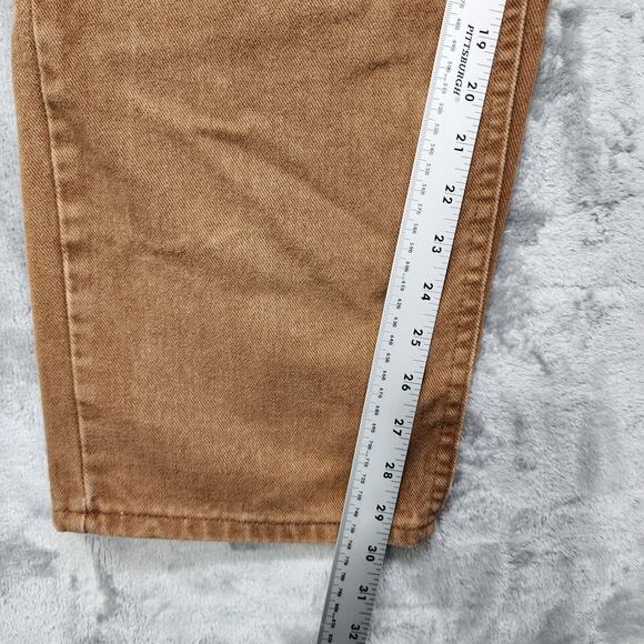 Vintage Lee Jeans Womens 16 Brown High Rise Tapered Leg Cotton Denim Casual - Picture 9 of 11